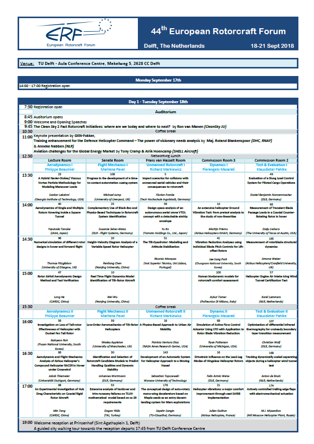 Detailed Program Schedule